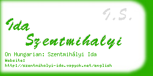 ida szentmihalyi business card